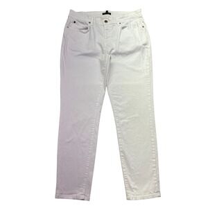 Eileen‎ Fisher White Denim Jeans Straight Leg Organic Cotton Sz 8 Fits 31" Boho